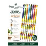 Dinazor Kurşun Kalem 8 Adet Faber Castell Yuvarlak Gövdeli Siyah Kurşun Kalem Yumuşak Yazım Kolay Tutuş Kaliteli
