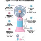 Dinç Segyhome Mini USB Şarjlı Fan Güçlü Taşınabilir Sessiz Özellikli Mavi Renkli - Pembe