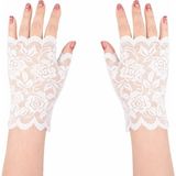Dinç Store 44 Beyaz Dantel Parmaksız Kısa Eldiven - Standart - Renkli