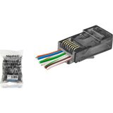 Dinç Store 44 Cat6 Ez RJ45 Konnektör - 100 Adet Siyah / Ekonomik Poşet Paket ND2410