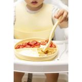 Dinç Store 44 Sarı 3’lü Silikon Yemek Seti – Önlük + Diş Kaşıyıcılı Kaşık + Vakumlu Tabak - Renkli - standart