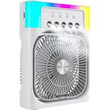 Dinç Store 44 Su Püskürtmeli Mini Klima Fan USB Şarjlı Masaüstü Soğutucu Rgb Işıklı - Renkli - 1