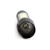 Dinç Store 44 USB Şarjlı Zoomlu Mini El Feneri 3 Mod Yan Cob LED Çakar Q5 Güçlü Işık Kutulu - standart