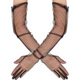 Dinç Store 44 Uzun Boy Likralı Siyah Renk Yetişkin Mega Tül Eldiven 53 cm - Standart - Renkli