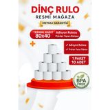 Dinç Thermal 80x40 Adisyon Yazıcı Rulosu Fişi 1 Paket 10 Adet