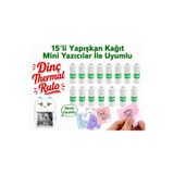 Dinç Thermal Mini Yazıcı ile Uyumlu 15'Li Yapışkanlı Kağıt Sticker Termal Rulo