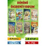Dinimi Öğreniyorum - 8 Kitap - Çocuk Dini Eğitim Seti – Namaz, Peygamberimiz, İman Ve Değerler – 1216 Sayfa