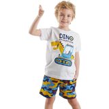 Dino Kazı Erkek Çocuk Yazlık T-shirt Kamuflaj Şort Takım