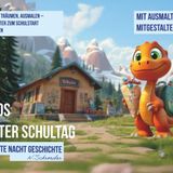 Dinos erster Schultag: Vorlesen, träumen, ausmalen – Eine gute Nacht Geschichte - inkl. zusätzlicher Teil zum Ausmalen