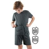 Dinozor Erkek Çocuk Gri Alt Üst Pijama Takım - Antrasit - 5 Yaş