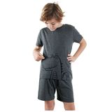 Dinozor Erkek Çocuk Gri Alt Üst Pijama Takım