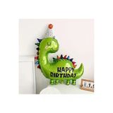 Dinozor Happy Birthday Folyo Balon Sevimli Dinozor Konsept Doğum Günü Folyo Balon 1 Adet 89X86 Cm