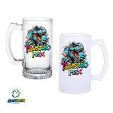 Dinozor Kulplu Bira Bardağı Buzlu Veya Şeffaf Seçenekli 0285