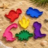 Dinozor Kum Kalıbı Seti, Renkli Plastik Kalıplar | 6 Parça | Pla 3D Baskı - (DipCamo)Charcoal-White