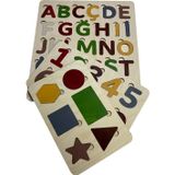 Dinozor Puzzle Seti, Ahşap Bul-Tak Yapboz Set, Renkli Eğitici Bulmaca, Harf/Rakam/Şekil Öğrenimi