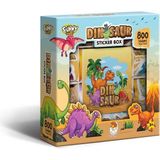 Dinozor Sticker Box - Çocuklar Için 800 Sticker Set, Origami Kağıdı & Not Defteri - Çıkartma Kutusu - Renkli