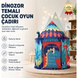 Dinozor Temalı Çocuk Oyun Çadırı Katlanabilir Ve Taşınabilir-1430 Açık Mavi