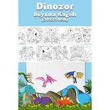 Dinozor Temalı Dev Boyama Kağıdı 2,5 Metre Rulo Boyama Kağıdı - Çocuk Eğitici Boyama