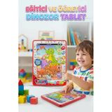 Dinozor Temalı Eğitici Sesli Dil ve Motor Becerisi Geliştirici İnteraktif Oyuncak Tablet