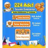 Dinozor Temalı Okul Kreş Kişiye Özel Isim Etiket Seti - Model 460
