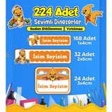 Dinozor Temalı Okul Kreş Kişiye Özel Isim Etiket Seti - Model 462