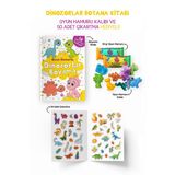 Dinozorlar Boyama Kitabı - Oyun Hamuru Kalıbı ve 50 Adet Çıkartma Hediyeli 3 + Yaş
