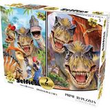 Dinozorlar ve T-Rex Selfie 200 Parça 2'li 3D Puzzle - Standart