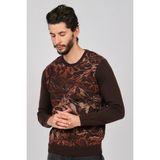 Dio Rise Erkek Desenli Bisiklet Yaka Kazak 650180978 Kahverengi - XL