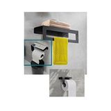 Dione Store 2’li Set Metal Banyo Havlu Askılığı Ve Tuvalet Kağıdı Askılığı Siyah
