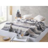 Dionisos Home Tekstil Çizgili Müslin Yorgan %100 Pamuk 9 Kat Müslin Yatak Örtüsü 220X240 - Açık Gri - Beyaz - 220 x 240 cm