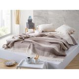 Dionisos Home Tekstil Çizgili Müslin Yorgan %100 Pamuk 9 Kat Müslin Yatak Örtüsü 220X240 - Bej - Açık Kahve - 220 x 240 cm