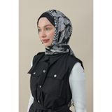 diorel Gül Desen İpek Vual Şal Siyah