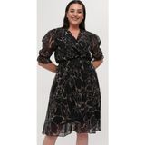 Dip Moda kadın astarlı büyük beden şifon elbise DPX8063