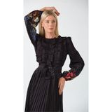 Dip Moda kadın beyaz kuşaklı tasarım elbise DPMS42156