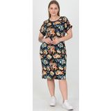 Dip Moda kadın cepli çiçek desenli yazlık büyük beden viskon elbise AYSL32