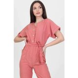 Dip Moda Kadın V Yaka Düğme Detaylı Tulum DP7068