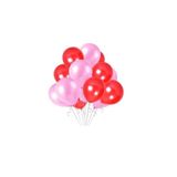 Dipak 10 Adet Açık Pembe Renk Metalik Balon 10 Adet Kırmızı Renk Metalik Balon, 20 Adet