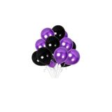 Dipak 10 Adet Siyah Renk Metalik Balon 10 Adet Mor Renk Metalik Balon 20 Adet