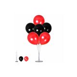 Dipak 7'li Balon Standı+7 Adet Metalik Balon Kırmızı/Siyah