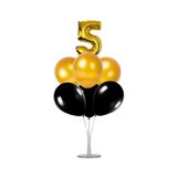 Dipak Gold/Siyah Renk 5 Yaş Balon 1 Adet Balon Standı