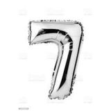 Dipak Gümüş'7'' Rakamı Folyo Balon 40 Cm (16 Inc) 7 Rakamı Boyut: 20 * 40 Renk: Gümüş