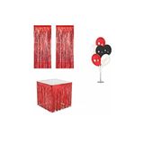 Dipak Kırmızı Renk 7'li Balon Standlı Set