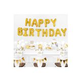 Dipak Konuşan Balon Gold Happy Birthday Set Folyo Balon 13 Adet
