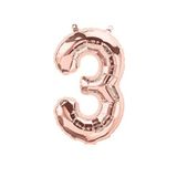 Dipak Rose Gold Rakam Folyo Balon (3) 34 Inç 76 Cm