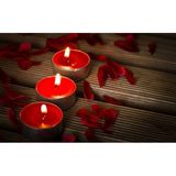 Dipak Yuvarlak Kırmızı Renk Tea Light Mum 10 Adet