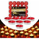 Dipak Yuvarlak Kırmızı Renk Tealight Mum 50 Adet