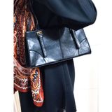 Diperla Hediyelik Elif Model Klasik Vintage Baget Kadın Çanta - Omuz ve El Çantası - 0 - Siyah
