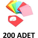 Diplomat 200 Adet 13X18 cm Renkli Davetiye Zarfı 90 gr Karışık Renk