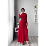 Dipmoda kadın candy kumaş tesettür elbise NMS047 - Kırmızı - 42