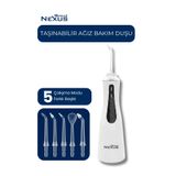 Direct Nexus Şarjlı Taşınabilir Ağız Duşu 5 Başlıklı 5 Modlu Ipx7 350 ml Beyaz